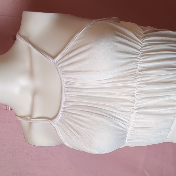 PrettyLittleThing White Mesh Strappy Sheer Ruffle Cami Top size 6 - Picture 2 of 6